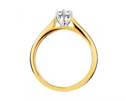 Apart Pierścionek z żółtego i białego złota z brylantami - 0,06 ct - próba 585