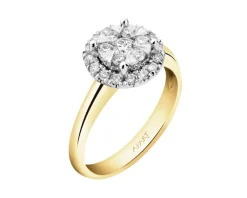 Apart Pierścionek z żółtego i białego złota z brylantami - 0,52 ct - próba 585