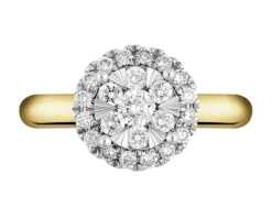 Apart Pierścionek z żółtego i białego złota z brylantami - 0,52 ct - próba 585