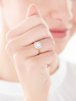 Apart Pierścionek z żółtego i białego złota z brylantami - 0,52 ct - próba 585