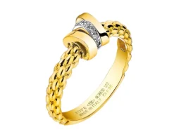 Fope Pierścionek z żółtego i białego złota z brylantami - 0,05 ct - próba 750< Pierścionki