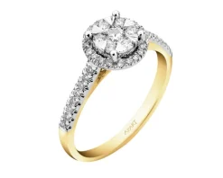 Apart Pierścionek z żółtego i białego złota z brylantami - 0,34 ct - próba 585< Pierścionki