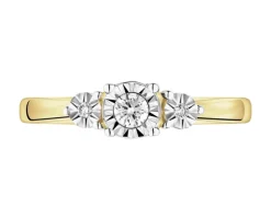 New Apart Pierścionek z żółtego i białego złota z brylantami - 0,12 ct - próba 585