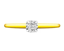 Apart Pierścionek z żółtego i białego złota z brylantem - 0,15 ct - próba 585< Pierścionki