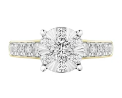 Clearance Apart Pierścionek z żółtego i białego złota z brylantami - 0,75 ct - próba 585