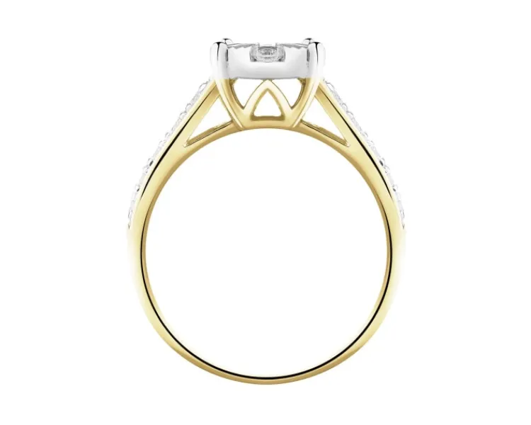 Clearance Apart Pierścionek z żółtego i białego złota z brylantami - 0,75 ct - próba 585