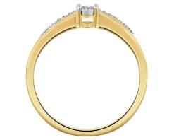 Clearance Apart Pierścionek z żółtego i białego złota z diamentami - 0,08 ct - próba 585