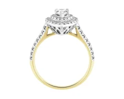 Apart Pierścionek z żółtego i białego złota z diamentami - SI1/H - 1,00 ct - próba 585