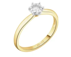Discount Apart Pierścionek z żółtego i białego złota z brylantem - 0,08 ct - próba 585
