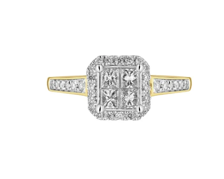 Apart Pierścionek z żółtego i białego złota z diamentami - 0,50 ct - próba 585< Wszystkie