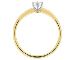 Apart Pierścionek z żółtego i białego złota z brylantem - 0,02 ct - próba 375< Pierścionki