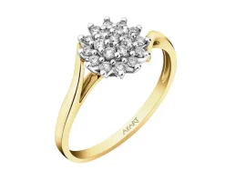 Online Apart Pierścionek z żółtego i białego złota z brylantami - 0,25 ct - próba 585