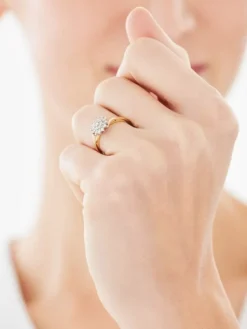 Online Apart Pierścionek z żółtego i białego złota z brylantami - 0,25 ct - próba 585