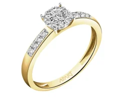 Apart Pierścionek z żółtego i białego złota z brylantami - 0,21 ct - próba 585< Pierścionki