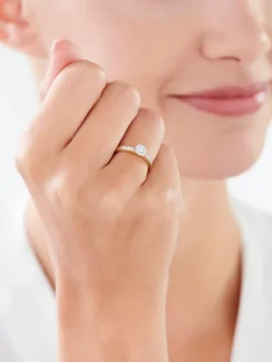 Apart Pierścionek z żółtego i białego złota z brylantami - 0,21 ct - próba 585< Pierścionki