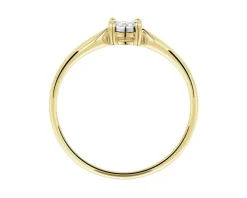 New Apart Pierścionek z żółtego i białego złota z brylantem - 0,03 ct - próba 585