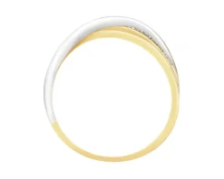 Apart Pierścionek z żółtego i białego złota z brylantami - 0,06 ct - próba 585
