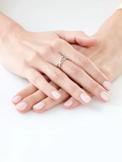 Apart Pierścionek z żółtego i białego złota z brylantami - 0,06 ct - próba 585