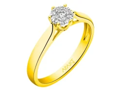 Apart Pierścionek z żółtego i białego złota z brylantami - 0,15 ct - próba 585< Pierścionki