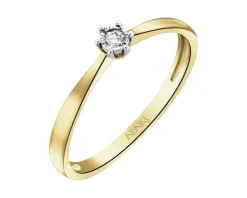 Sale Apart Pierścionek z żółtego i białego złota z brylantem - 0,02 ct - próba 585