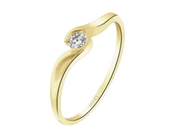 Sale Apart Pierścionek z żółtego złota brylantem - 0,10 ct - próba 585