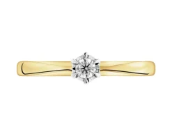Apart Pierścionek z żółtego złota z brylantem - 0,08 ct - próba 585< Pierścionki