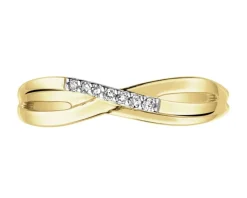 Apart Pierścionek z żółtego złota z diamentami - 0,03 ct - próba 375< Pierścionki