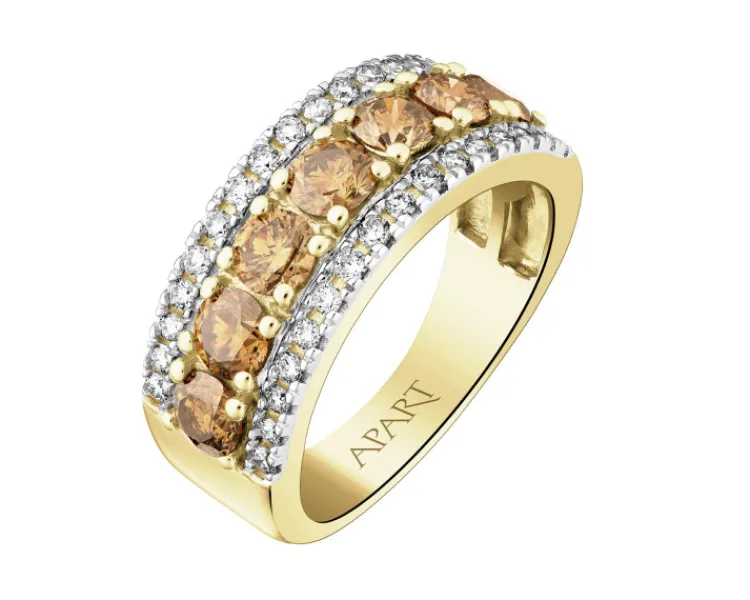 Best Apart Pierścionek z żółtego złota z brylantami - 1,66 ct - próba 585
