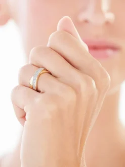 Apart Pierścionek z żółtego złota z diamentami - 0,14 ct - próba 585< Pierścionki