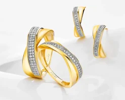Apart Pierścionek z żółtego złota z diamentami - 0,14 ct - próba 585< Pierścionki