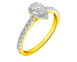 Best Apart Pierścionek z żółtego złota z diamentami - SI2/H - 0,60 ct - próba 585