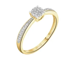 Discount Apart Pierścionek z żółtego złota z diamentami - 0,08 ct - próba 585