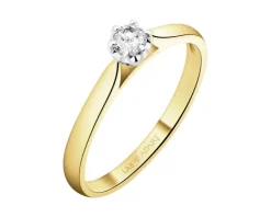 Clearance Apart Pierścionek z żółtego złota z brylantem laboratoryjnym - 0,15 ct - próba 585