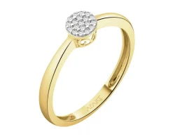 Outlet Apart Pierścionek z żółtego złota z diamentami - 0,06 ct - próba 750
