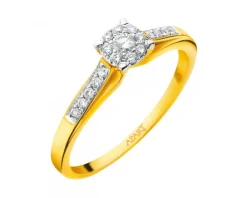 Best Apart Pierścionek z żółtego złota z brylantami - 0,19 ct - próba 585