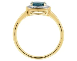 Apart Pierścionek z żółtego złota z diamentami i topazem London Blue - próba 585< Wszystkie