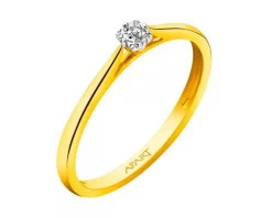 Apart Pierścionek z żółtego złota z diamentem - 0,003 ct - próba 375< Pierścionki