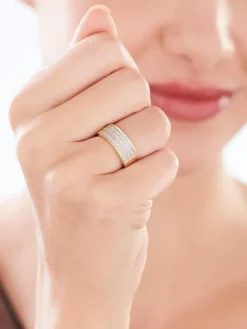 Apart Pierścionek z żółtego złota z diamentami - 0,18 ct - próba 585< Pierścionki