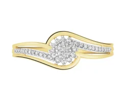 Clearance Apart Pierścionek z żółtego złota z diamentami - 0,10 ct - próba 585