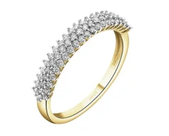 Outlet Apart Pierścionek z żółtego złota z brylantami - 0,30 ct - próba 585