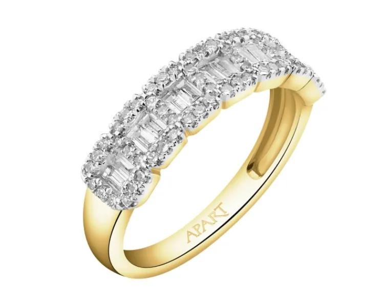 Sale Apart Pierścionek z żółtego złota z diamentami - 0,49 ct - próba 585