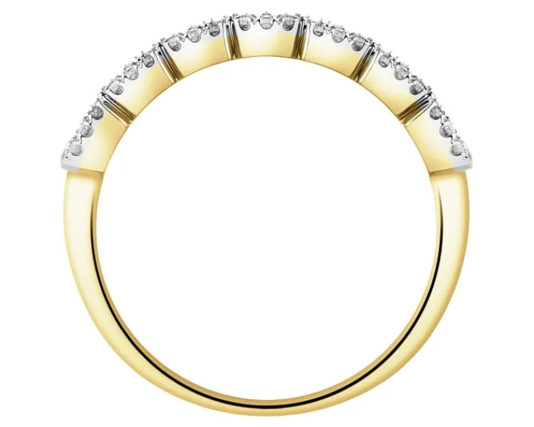 Sale Apart Pierścionek z żółtego złota z diamentami - 0,49 ct - próba 585