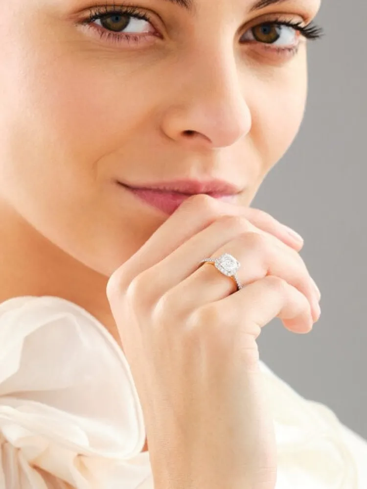 Apart Pierścionek z żółtego złota z diamentami laboratoryjnymi - 1,25 ct - próba 750< Pierścionki