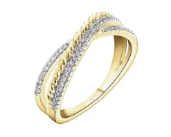 Clearance Apart Pierścionek z żółtego złota z diamentami - 0,15 ct - próba 585