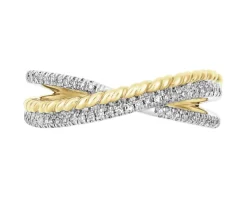 Clearance Apart Pierścionek z żółtego złota z diamentami - 0,15 ct - próba 585