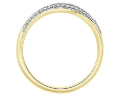 Discount Apart Pierścionek z żółtego złota z diamentami - 0,12 ct - próba 585