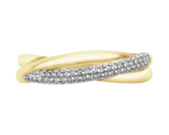 Discount Apart Pierścionek z żółtego złota z diamentami - 0,12 ct - próba 585