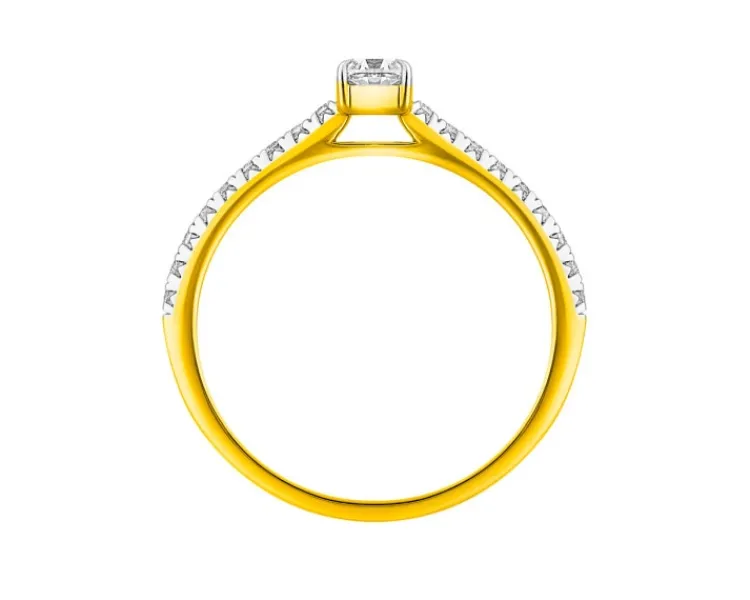 Outlet Apart Pierścionek z żółtego złota z diamentami - 0,40 ct - próba 585