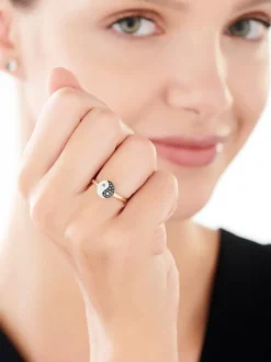New Apart Pierścionek z żółtego złota z brylantami - yin yang - 0,16 ct - próba 585