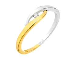 Apart Pierścionek z żółtego złota z brylantem - 0,02 ct - próba 585< Pierścionki